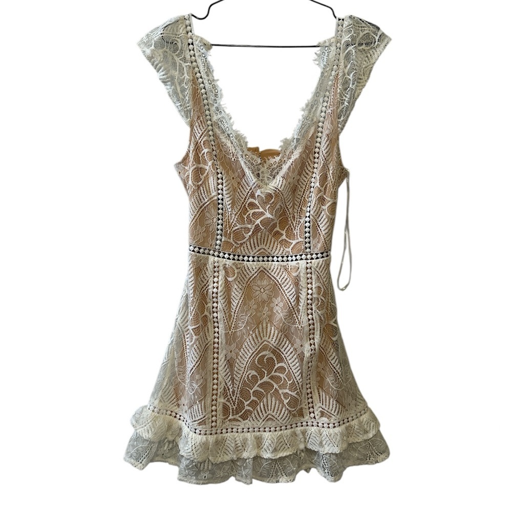 💝Chelsea28 White Lace Mini Dress